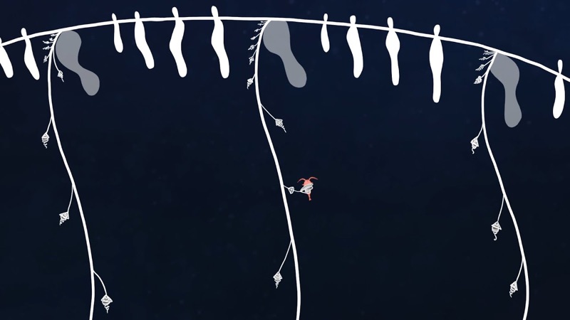Still from an animation about how siphonophore tentilla are built